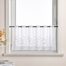 Scheibengardine Bestickt Bistrogardine Landhausstil Voile Küche Kurzstore Modern