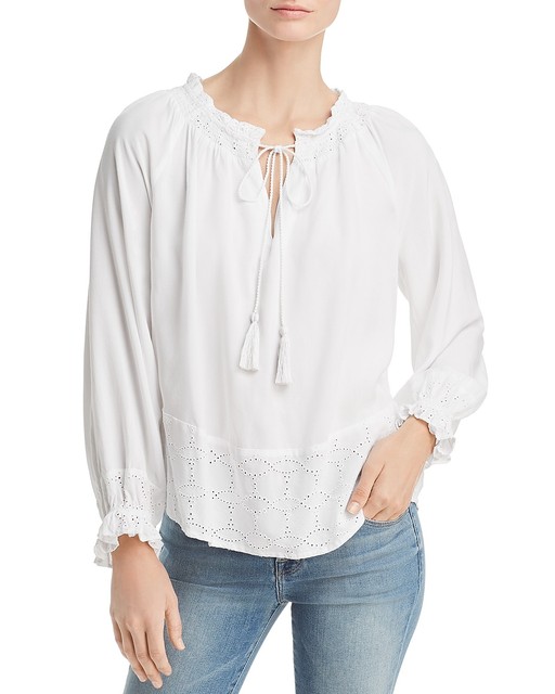 white peasant top long sleeve