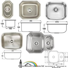 Hafele Calder Stainless Steel Undermount Kitchen Sink 1.0 / 1.5 Bowl 5 Sizes