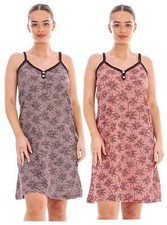 Womens Sleeveless Summer Dress Cotton Blend Nightwear Casual Lounge Wear UK