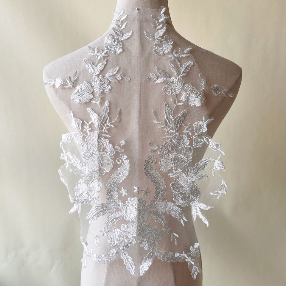 Embrodery Floral Lace Applique Bridal Lace Flower Patch Clothing ...