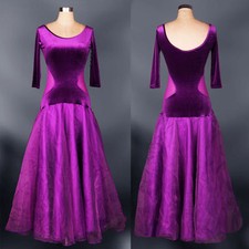 Lady Latin Ballroom Dance Dress Modern Salsa Waltz Standard Long Dress F051