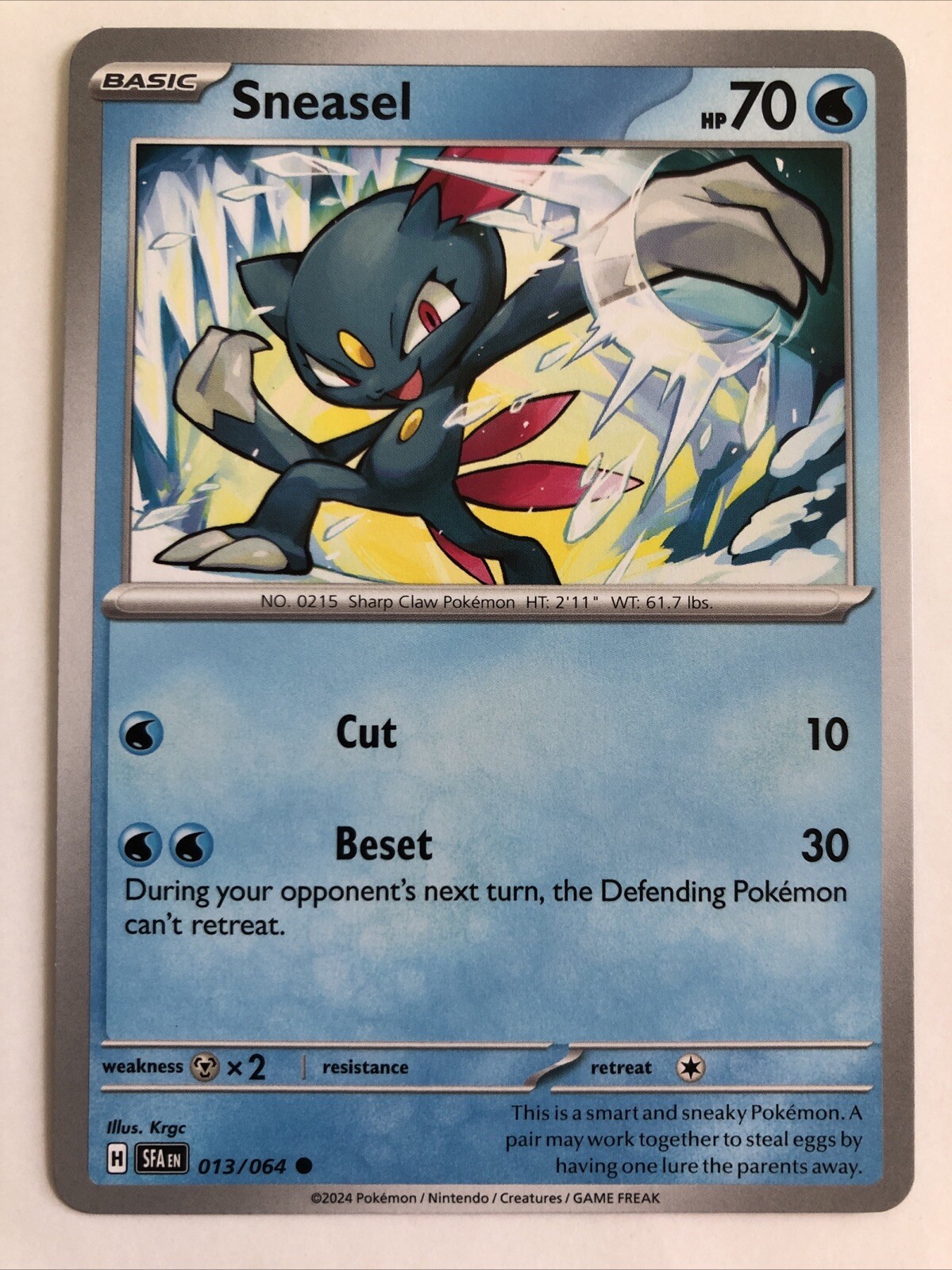 Pokémon TCG Shrouded Fable Sneasel 013/064 NM