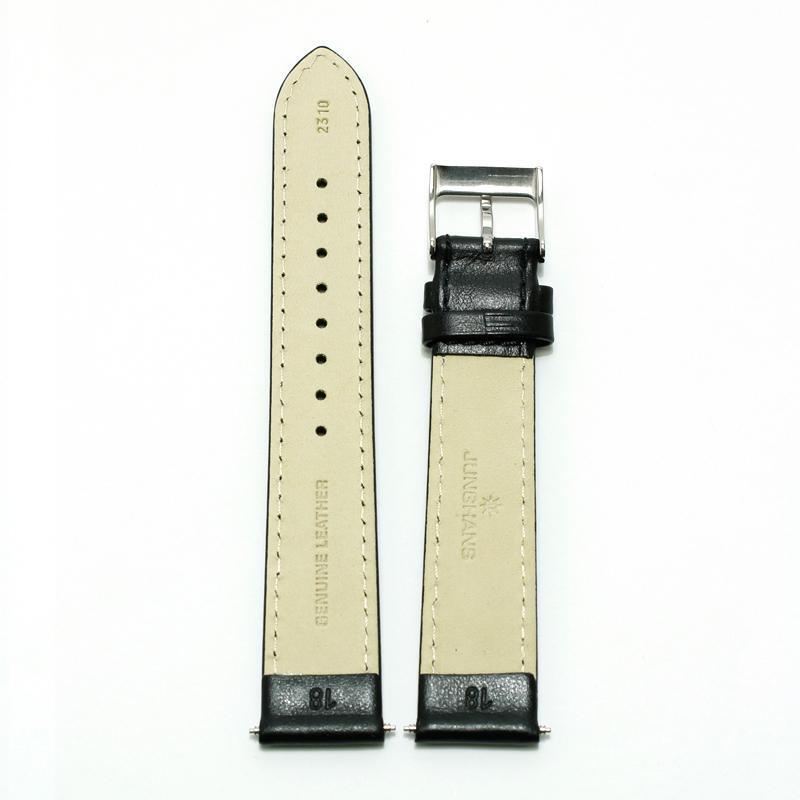Junghans Max Bill Replacement Leather Band Belt 18mm Black Genuine