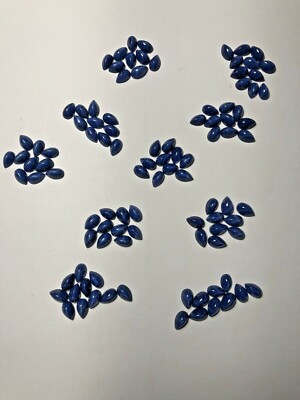  Vintage Blue Linde 6 Ray Star Sapphire 5X7-5X8mm Pear Shape Cabs Lot of 10 TEN