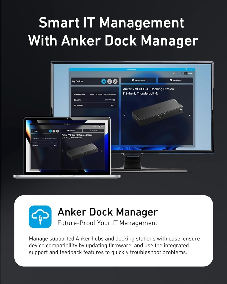 Anker 778 Thunderbolt 4 Docking Station 12-in-1 40Gbps 100W
