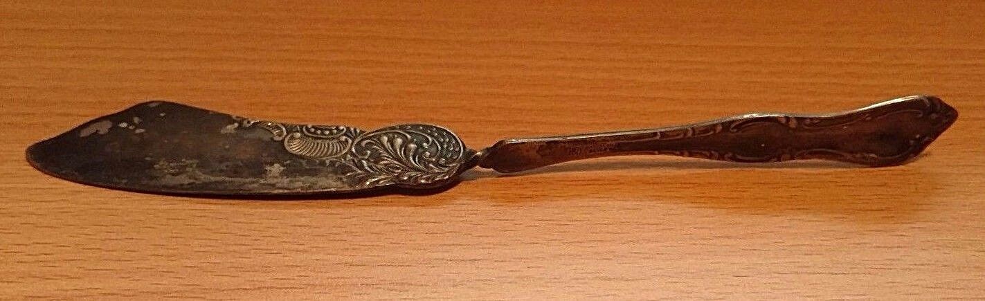 1877 Niagra Falls Silver Co butter cheese knife twist handle antique beautiful 