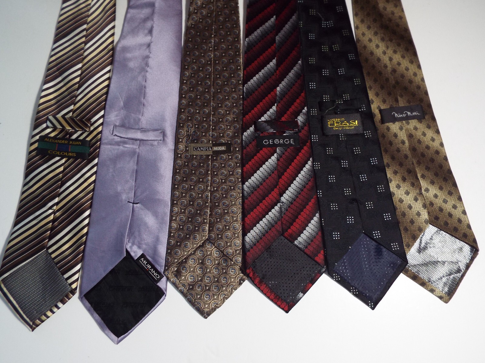 Men's Neckties in Bulk and lot of 6 each various sizes & Brands New