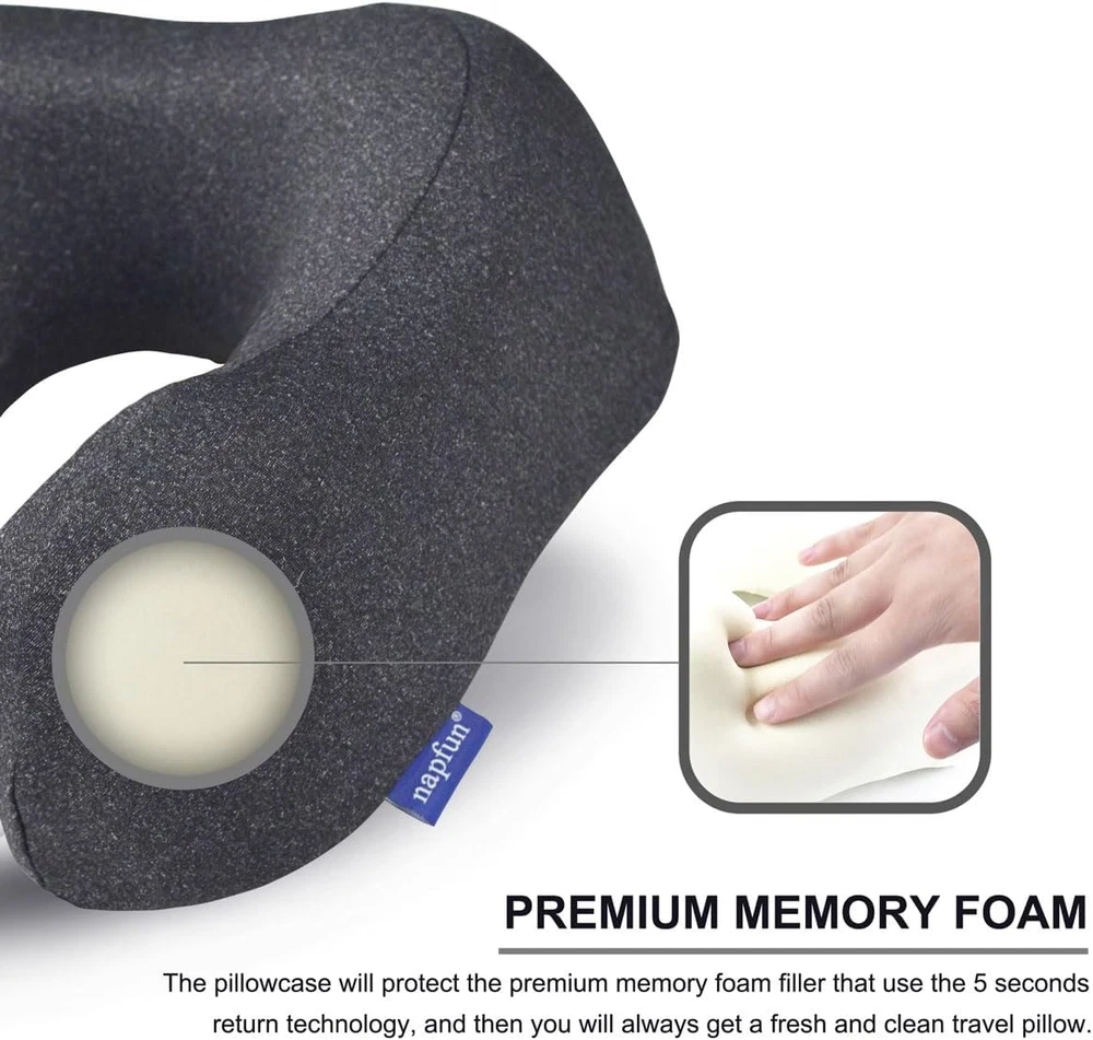 Travel Pillow, Travel Accessories & Travel Essentials for Airplane Upgraded 100%