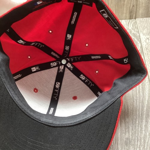 New Era 59FIFTY MLB Boston Red Sox Socks Baseball Cap Hat 100% Wool Size 8 Red - Picture 20 of 21