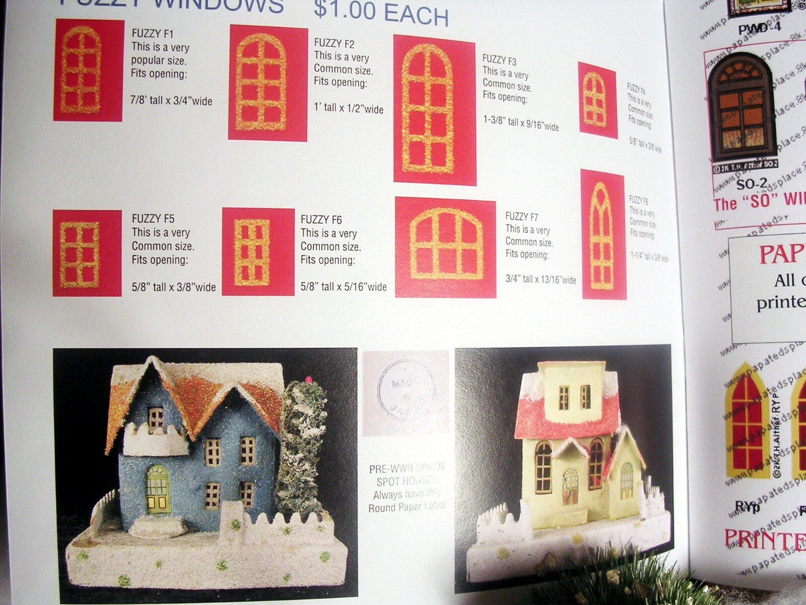Vintage Christmas Village Cardboard Putz House Japan REPLACEMENT PARTS CATALOG