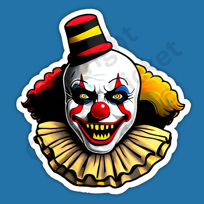 Scary Circus Clown Carnival Sinister Evil Menacing Yellow Eyes 3