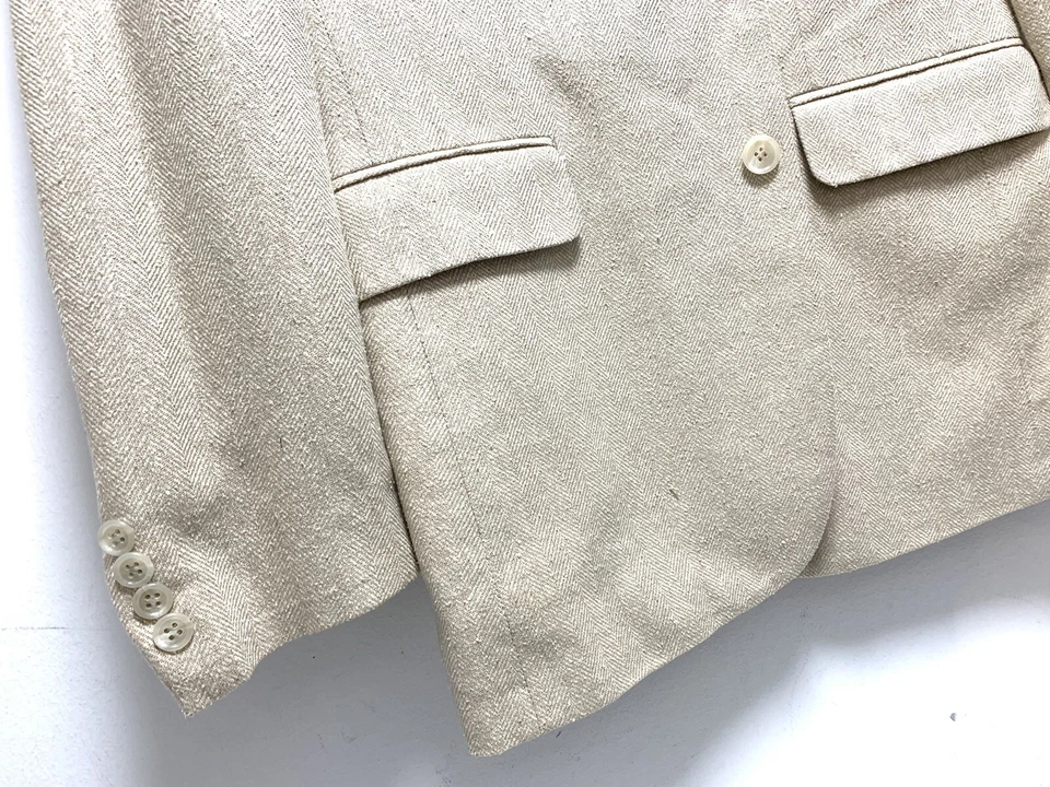 39R CLUB ROOM 100% Seda OLD MONEY BLAZER Abrigo Deportivo Chaqueta BLANCO ROTO RARO LUJO Foto 4 de 4