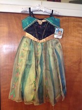 Disney Store FROZEN Anna Deluxe Coronation Dress Girls Medium 7/8  NWT