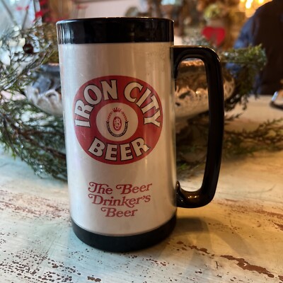 VINTAGE IRON CITY THERMO SERV PLASTIC MUG