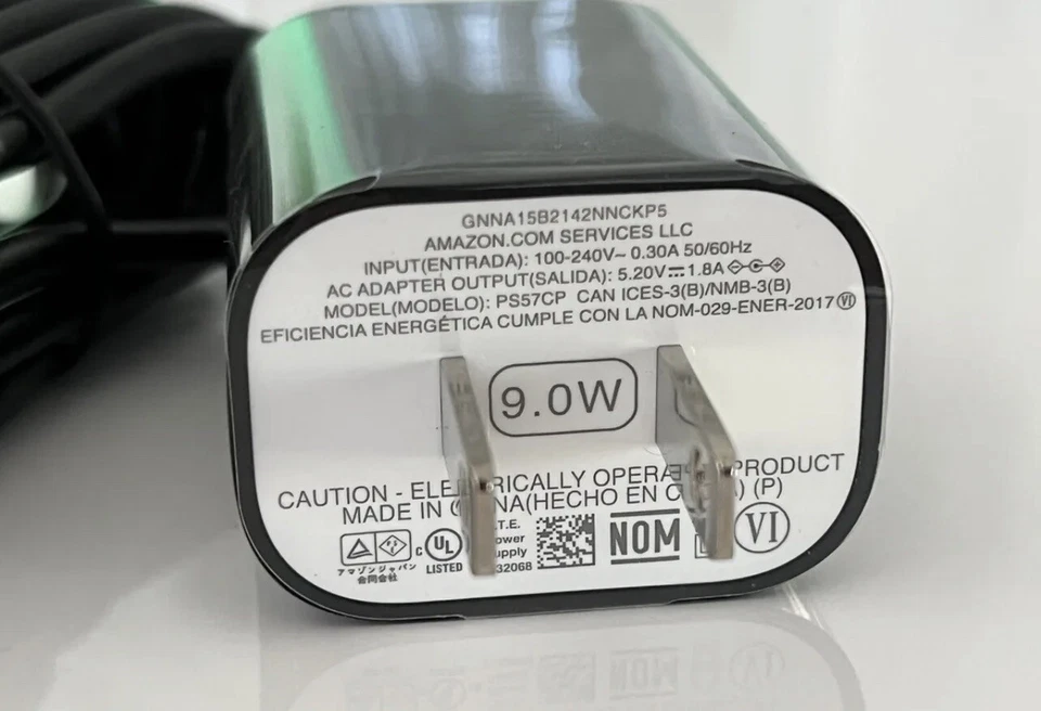 Amazon Kindle 9W Original OEM AC USB Power Adapter Charger with 5' Cord Cable - Image 3 of 3