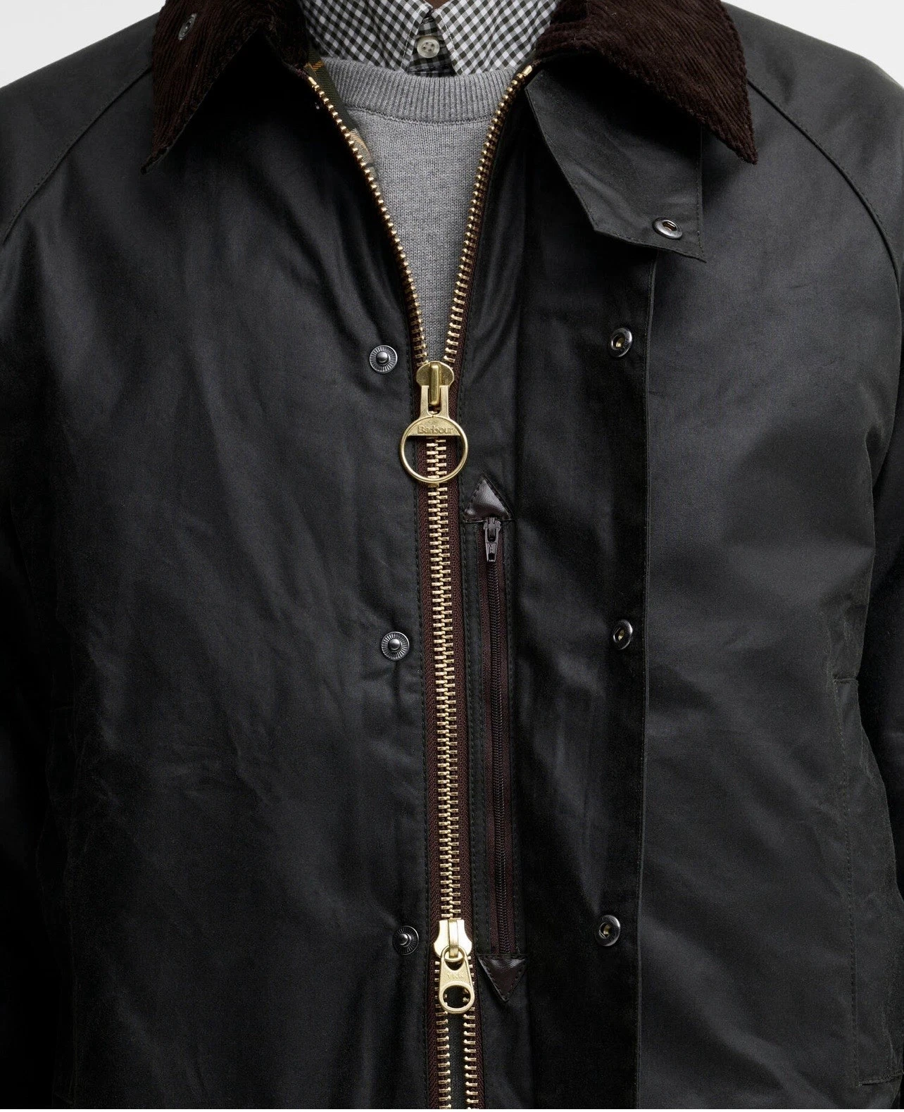 Rare Brand New with tags BARBOUR Men Border Wax Jacket hard to get size 46 Sage - product detail image 2