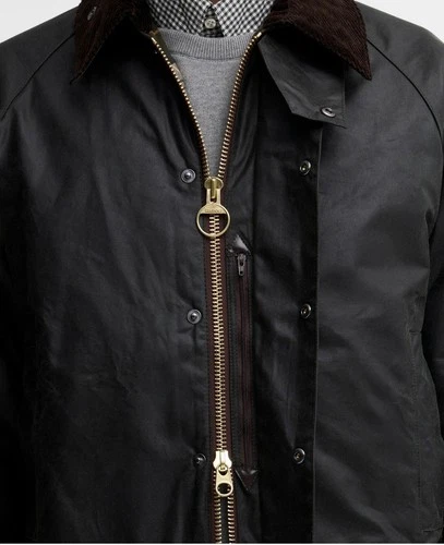 Rare Brand New with tags BARBOUR Men Border Wax Jacket hard to get size 46 Sage image 2
