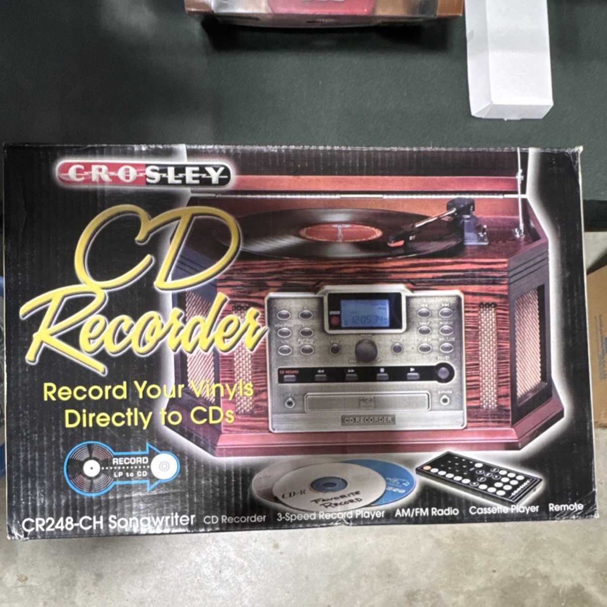 Crosley CR248-CH Songwriter CD Recorder 3-Speed Record Player