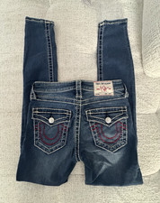 True Religion Halle Mid Rise Super Skinny Dar...