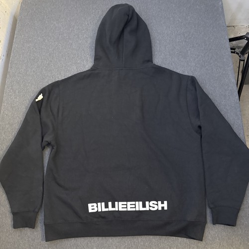 Billie Eilish Sudadera con Capucha Hombres Grande Nuevo con Etiquetas Negro Pullover Bolsillos Pestañas Música Tema Candente - Imagen 11 de 12