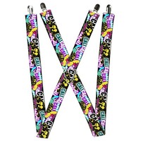 Buckle-Down Suspenders, Cali Bear Cali Graffiti Pot Leaves Black Mul (Us Import)