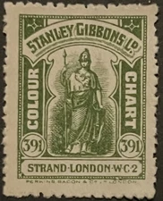 Cinderella Stamp Stanley Gibbons Colour Chart Deep Olive Green No. 51