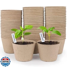 homenote Peat Pots, 120 Pcs 4 Inch Seed Starting Pots with Draina