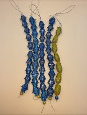 Vintage Large Czech Glass Fish Beads 1/2" Blue Sea Glass Style Lampwork Lot