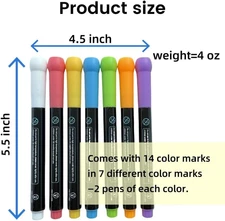 14-Color Neon Markers, erasable Liquid Chalk for LED Note Board, Whiteboard, ...
