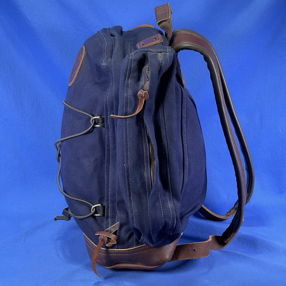Duluth Pack Sparky Bag - Navy - Canvas & Leather Backpack - Made In USA - Image 2 of 4