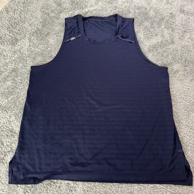 Ten Thousand Mens Distance Tank L Navy Blue Perforated Performance Mesh