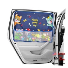 Car Window Shade for Baby, Blackout Car Window Curtain with Blue-Cute Dogs