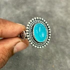 Blue Chalcedony Gemstone 925 Sterling Silver Ring Handmade Jewelry Ring For Gift