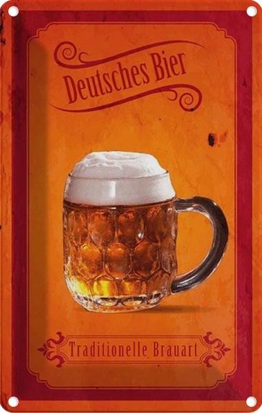 Blechschild 30X20 Cm Deutsches Bier Traditionelle Essen Trinken Deko Geschenk Me-image