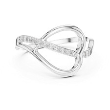 Twisted Vine engagement Ring  Round 13 Pc Diamond Lovely Certfied Off White c998