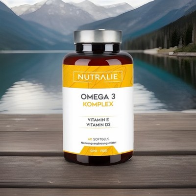 Omega 3 Kapseln 2000 mg - DHA und EPA - Fischöl Vitamine D, E,  Fischöl Omega 3