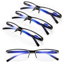 4 Pack Blue Light Blocking Reading Glasses 2.5 Men Women Glare UV Filter Comp...