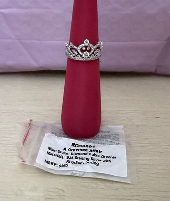 Bomb Party NEW STERLING COLLECTION CZ .925 Sterling Sz 8  A Crowned Affair 