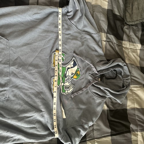 Felpa con cappuccio Box Seat Clothing Co.NOTRE DAME Fighting blu irlandese usata XXL EUC-MINT - Foto 6 di 15