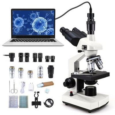 40X-5000X Compound trinocular Microscopes trinocular fo Adults, with 5.0 mp C...
