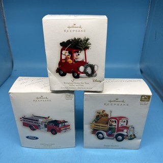 3X Hallmark Keepsake Mickey And Pluto Ford Firetruck Etc