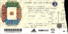 Milan vs Brescia Serie A 2002 San Siro Football Italy Stadium Ticket