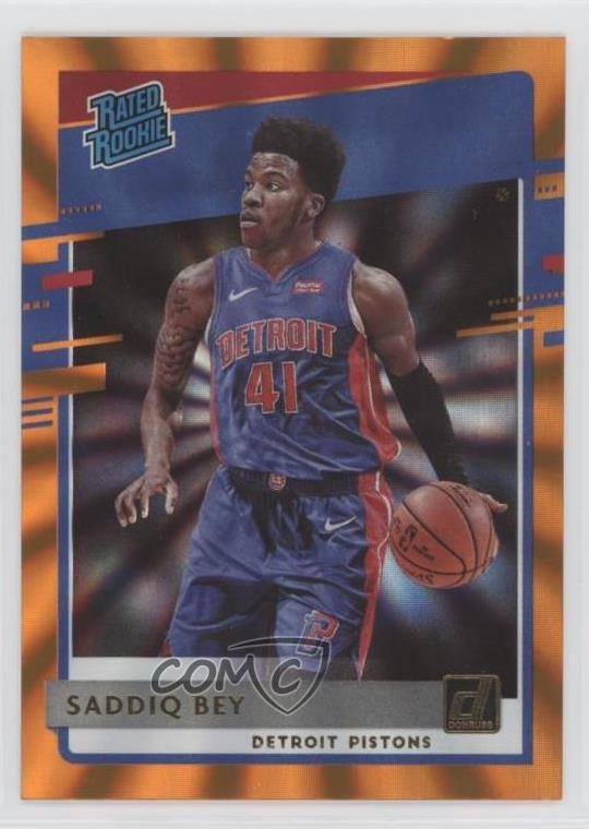 2020-21 Panini Donruss Rated Rookies Orange Laser Saddiq Bey #210 6n7