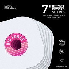 Big Fudge BFIS7x100US 7-inch 45RPM Vinyl Record Round Corner Inner Sleeves 100 P