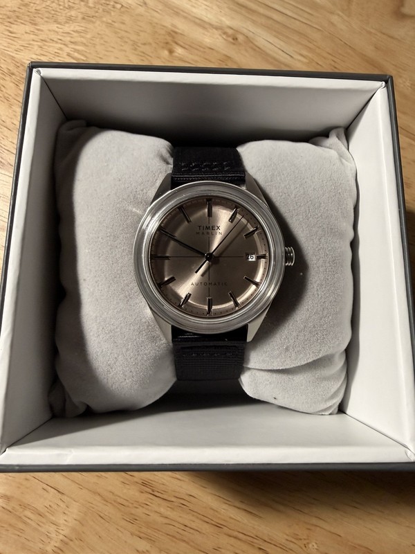 Timex Marlin Jet Automatic 38mm Champagne Dial Fabric Strap Watch TW2Y06300