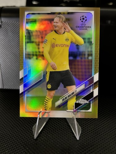2020-21 Topps Chrome UCL Erling Haaland #49 True Gold Refractor /50