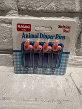 Diaper Pins Pink Ducks Playskool Baby Girl Vintage 1989 BRAND NEW 4 Pack