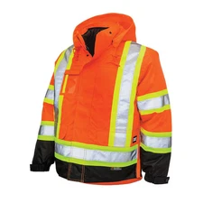 Men's Hi-Vis 5-in-1 Safety Jacket, 300D Poly  with PU Coating, Fluorescent