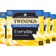 Twinings Decaffeinated Everyday Tea 320 Tea Bags,80 Count (Pack of 4) 0.09 per strip